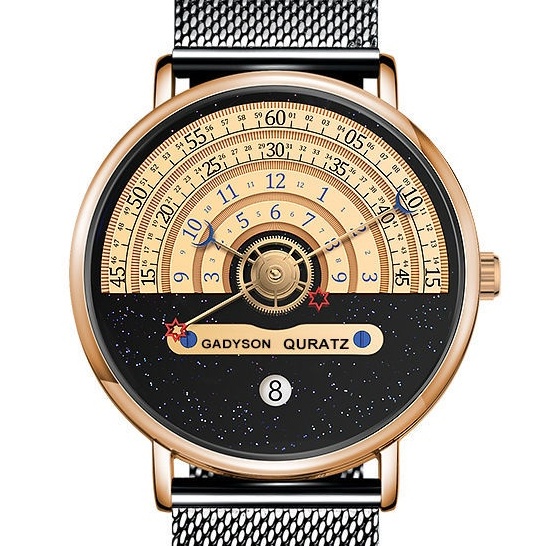 Miễn phí Vận chuyển GADYSON 40mm Chống nước Đồng hồ xoay bằng thép không gỉ Creative Star Chỉ dành cho nam giới