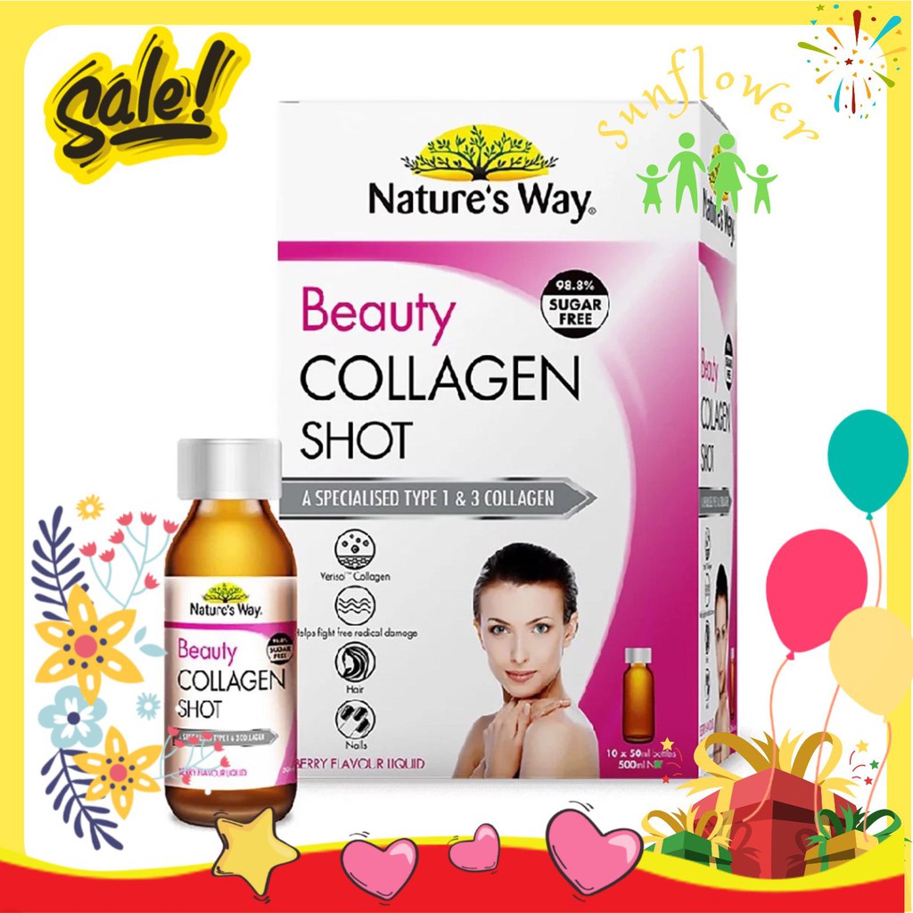 ( Hộp 10 ống) Collagen Dạng Nước  - Beauty Collagen Shot Nature’s Way