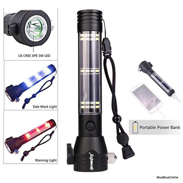 Đèn Pin Police 11 Chức Năng Solar Power Flashlight Cao Cấp