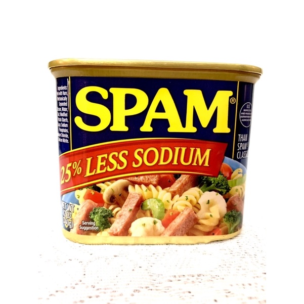 (date04/2024)Thịt hộp SPAM Mỹ 25% less sodium