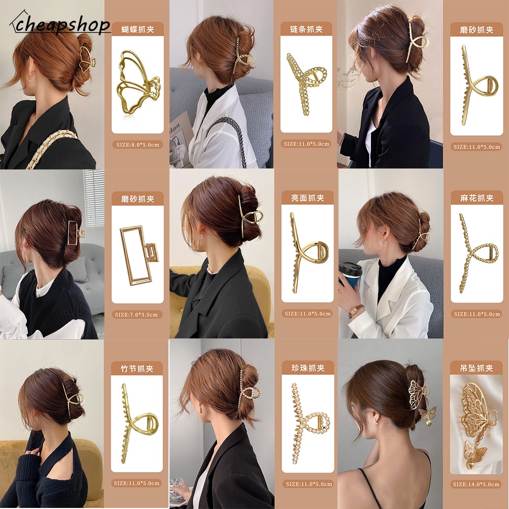 iF YOU Kẹp tóc kim loại kiểu bướm đính ngọc trai giả thời trang cho nữ