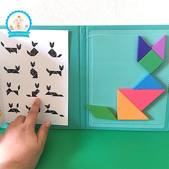 Đồ Chơi Xếp Hình Tangram Có Nam Châm Cho Bé Phát Triển Tư Duy