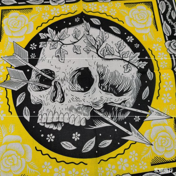 Khăn vuông Bandana họa tiết Skull Spailey tùy chọn ORIFAKE