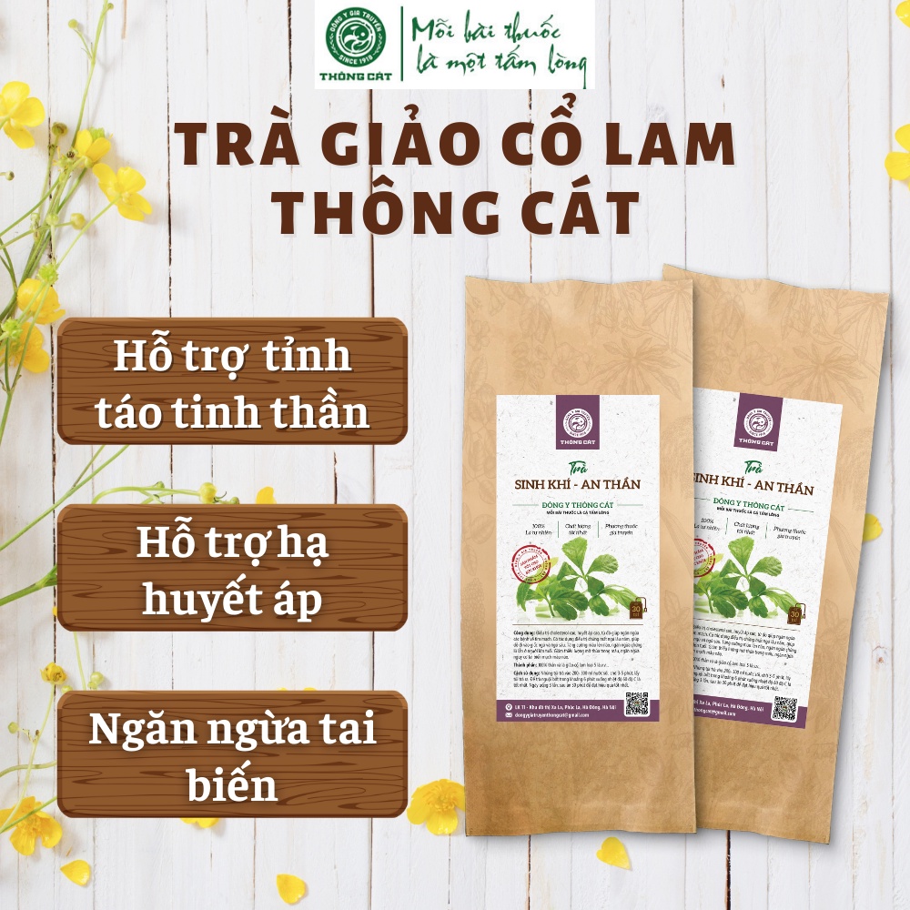 Trà giảo cổ lam giúp giảm mỡ máu, ổn định đường huyết_Trà túi lọc thảo mộc Đông y gia truyền Thông Cát (Since 1918)