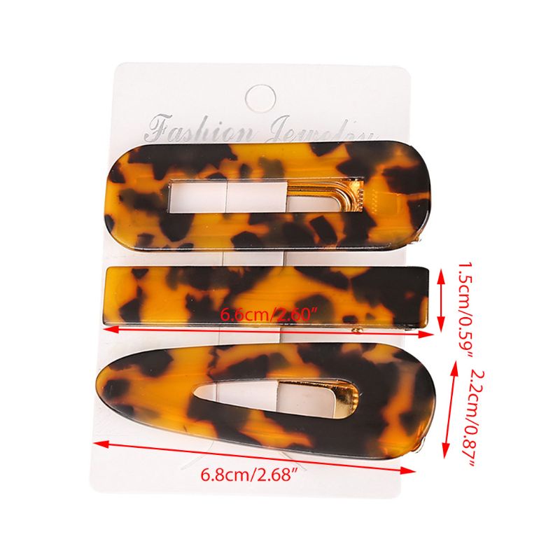 Set 3 Kẹp Tóc Họa Tiết Cẩm Thạch Thời Trang Cho Nữ