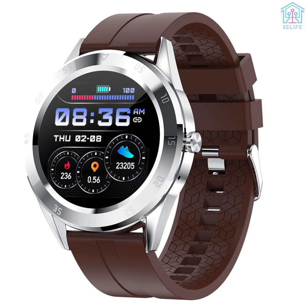 【E&amp;V】Multi-function Large Screen Waterproof Intelligent Watch BT Call Message Reminder Sport Record Health Monitor (Brown)