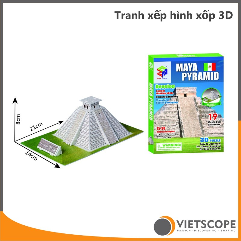Bộ lắp ráp mô hình 3D Kim Tự Tháp Maya - MAYA PYRAMID - B668-5