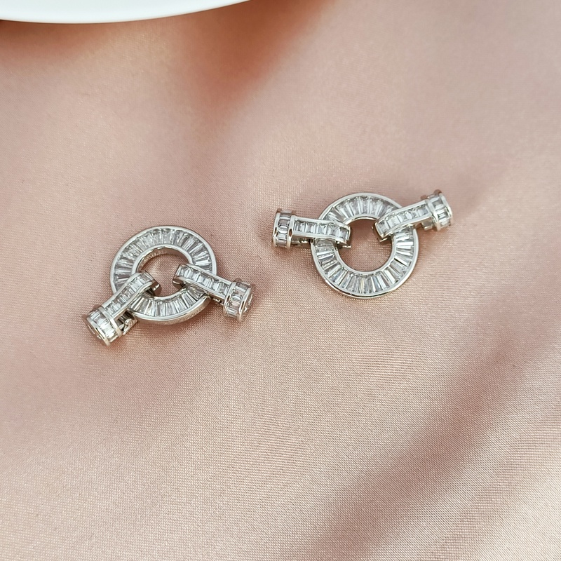 Khóa Cài Mạ Đồng Mạ Bạch Kim Đính Ngọc Trai Trắng Và Ngọc Trai Dùng Làm Trang Sức DIY