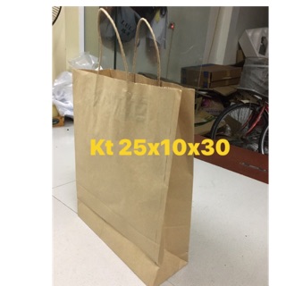 Combo 50/100 túi giấy xi măng có quai Kt 25x10x30
