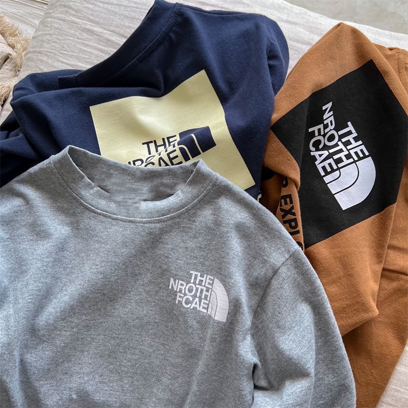 Áo phông dài tay the no face chất cotton khô cao cấp cho bé trai, bé gái mặc đều xinh từ 7-28kg - SUMO KIDS