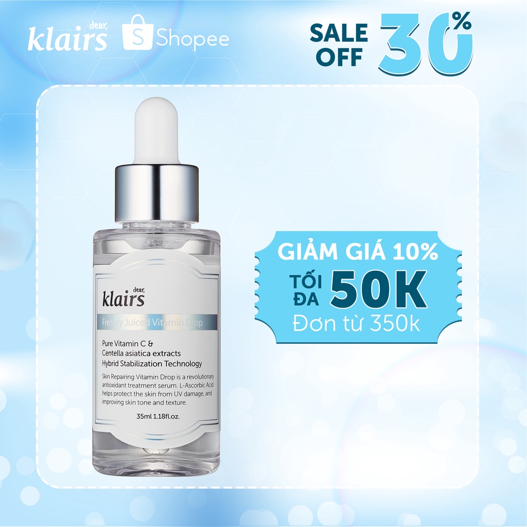 [Mã FMCGMALL -8% đơn 250K] Tinh chất dưỡng sáng và trẻ hóa da Dear Klairs Freshly Juiced Vitamin Drop 35ml