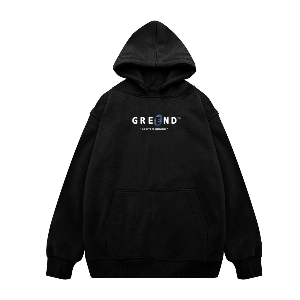 Hoodie GREEND Nỉ Bông Unisex Local Brand Basic Form rộng Typo HD04