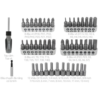 Bộ vặn vít đa năng Bosch 46 món
