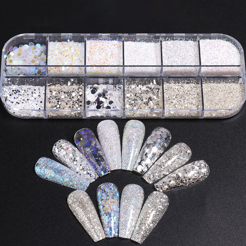 [Hàng mới về] Hộp Kim Tuyến Lấp Lánh Trang Trí Móng Tay Nghệ Thuật Diy