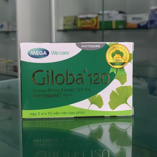 Giloba 120 – Hỗ trợ tăng cường tuần hoàn não , giảm đau đầu, hoa mắt, tiền đình (30 viên)