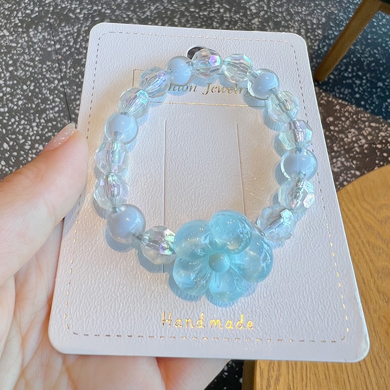 Dây Buộc Tóc Đính Hạt Co Giãn Cao Phong Cách Nhật Hàn Cho Bé Gái