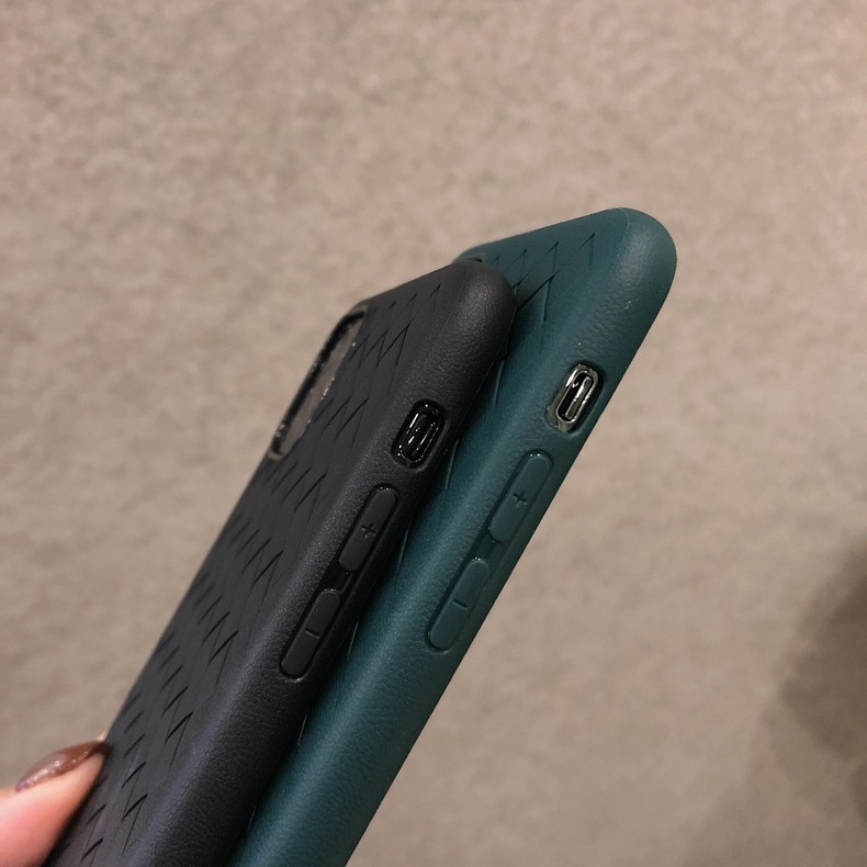 Ốp Điện Thoại TPU Silicon Vân Da Đan Lưới Thoáng Khí Cho iPhone 11 Pro Max XS 6 6S 7 8 Plus X XR