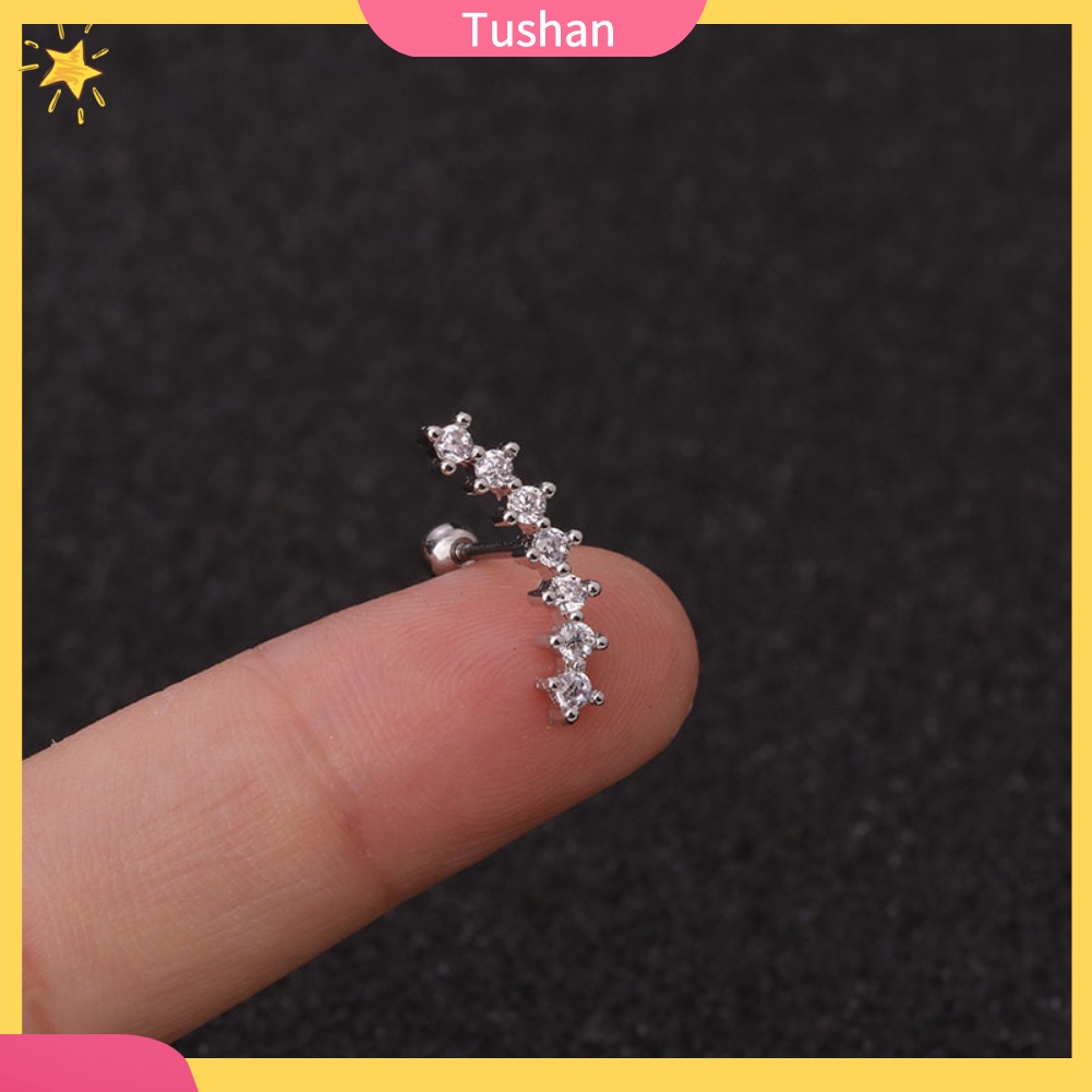 Khuyên tai dát khối đá Zirconia nhiều kiểu dáng tuỳ chọn trang sức dành cho nữ