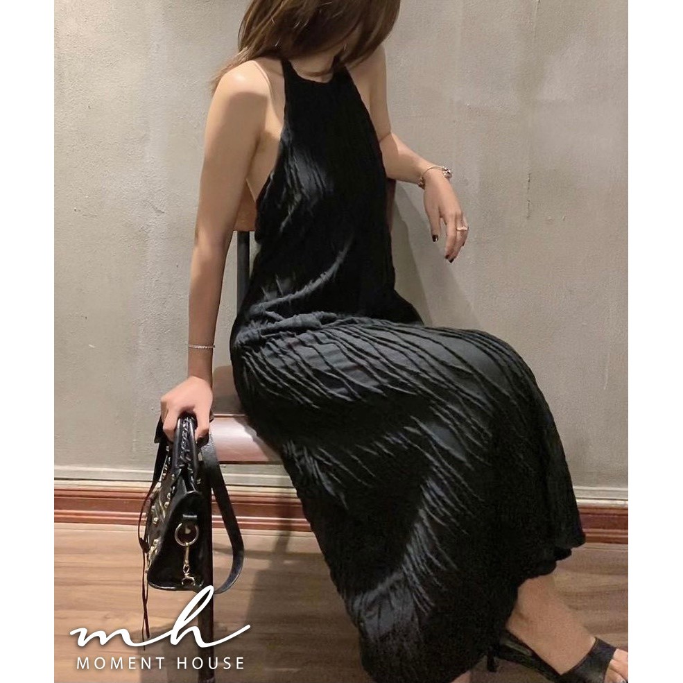 ĐẦM MAXI YẾM [MOMENT HOUSE], vải thun gân sóng, có lót, váy hàng thiết kế ,freesize | BigBuy360 - bigbuy360.vn