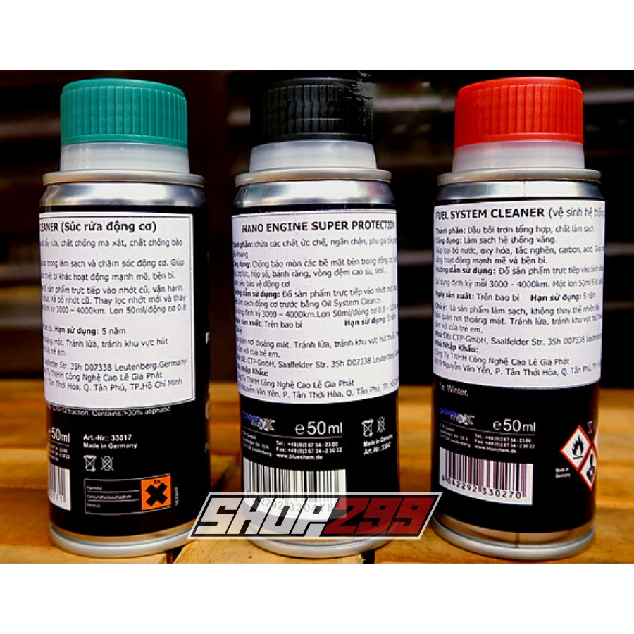 Combo BLUECHEM Súc Rửa Động Cơ - Vệ sinh kim phun - Phụ Gia Nano