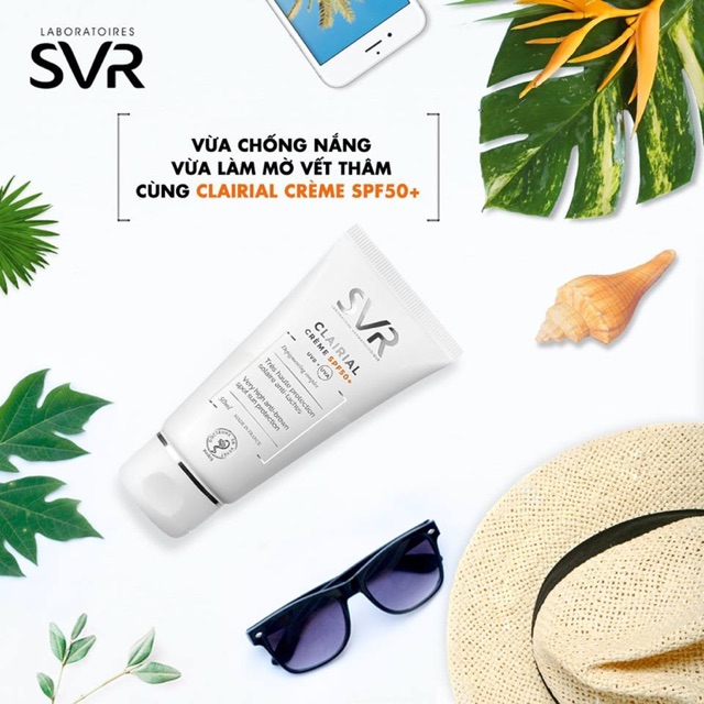 [ Tem Chính Hãng] Kem chống nắng làm mờ vết nám SVR spf50+ 50ml