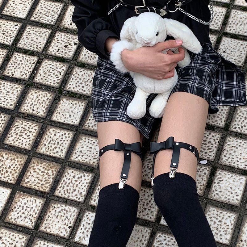 Choker đùi carter harness sexy - kẹp nịt tất vớ lolita JK đính nơ