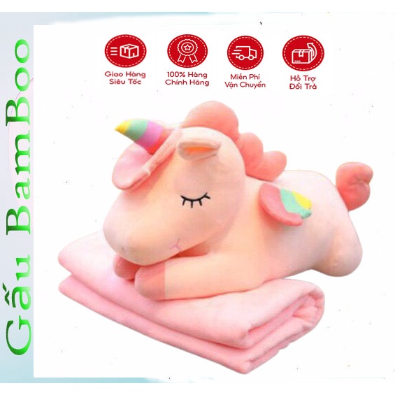 Gấu bông gối ôm ngựa kỳ lân ngựa pony vải co dãn 4 chiều hàng cao cấp - TB21