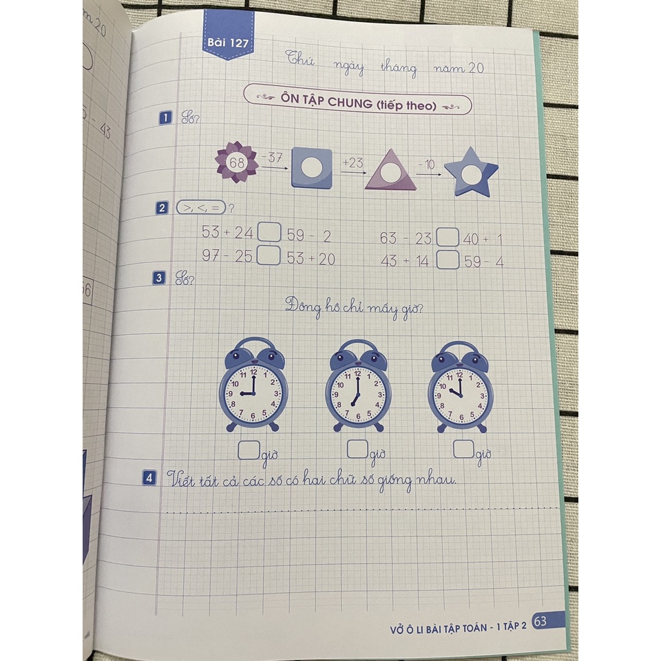 Sách Vở ô li Bài tập Toán 1 quyển 2 - Biên soạn theo chương trình giáo dục phổ thông mới