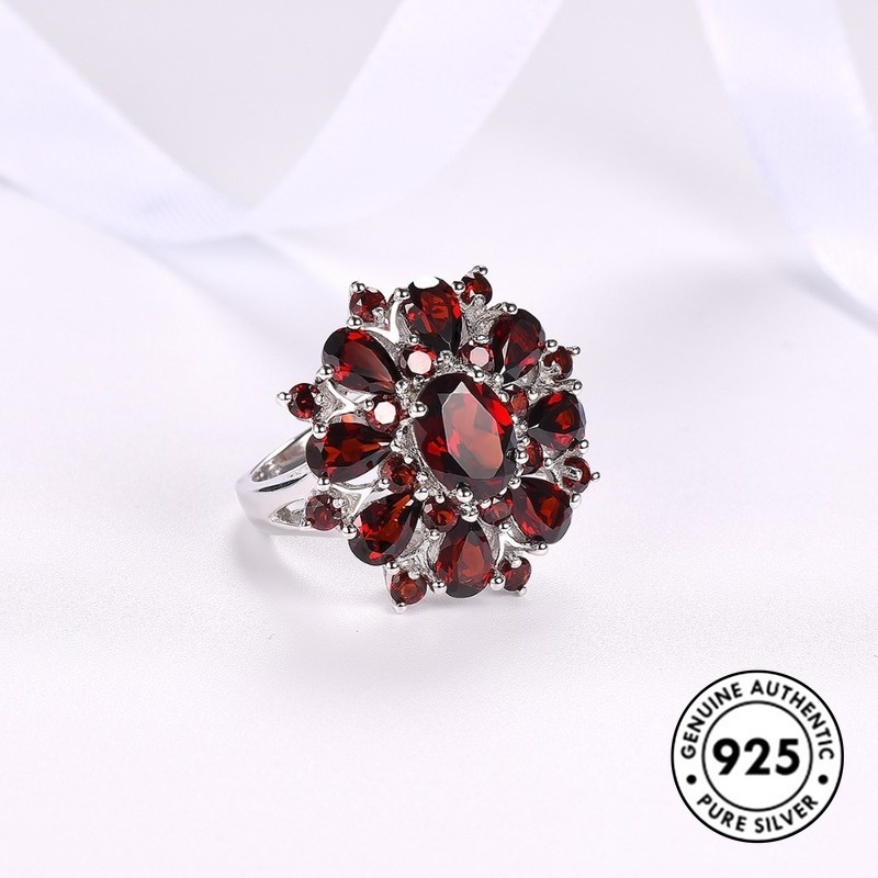 Nhẫn bạc S925 đính đá ruby thời trang cá tính