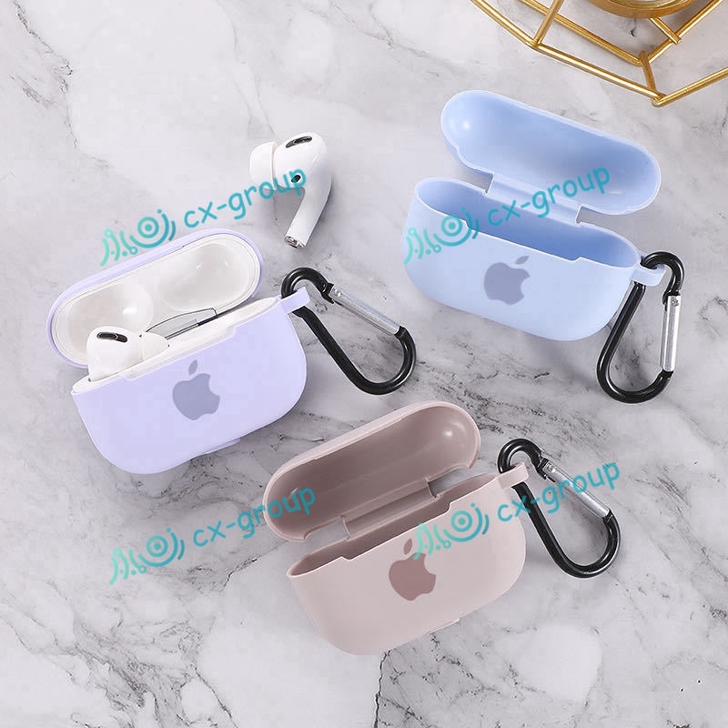 Ốp bảo vệ hộp sạc tai nghe AirPods 1 | 2 bằng silicon có logo Apple