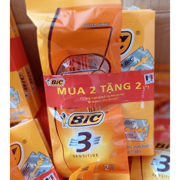 Combo 2 Vỉ Lưỡi lam BIC chính hãng - Vỉ 20 hộp