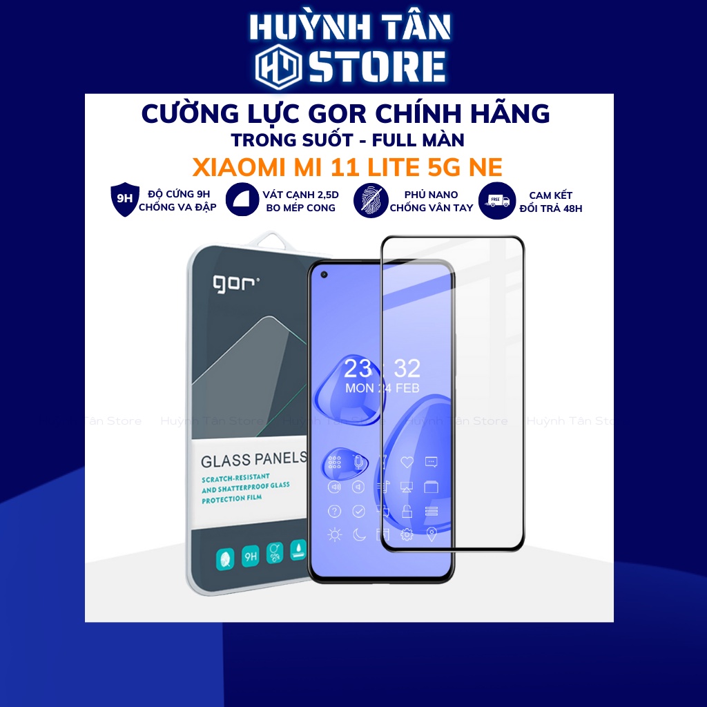 Kính cường lực Xiaomi Mi 11 Lite 5G NE, 4G full toàn màn và full keo chính hãng GOR