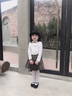 Mũ ajuma đen sợi thô cho bé