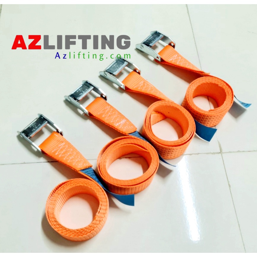 Dây chằng khóa cam bản 50mm không móc 1500kg chằng cột hàng hóa cồng kềnh, dây chằng hàng xe máy, xe bán tải, container