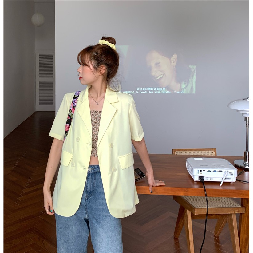 [SẴN]-Áo Blazer mỏng 1 lớp ngắn tay (C96)