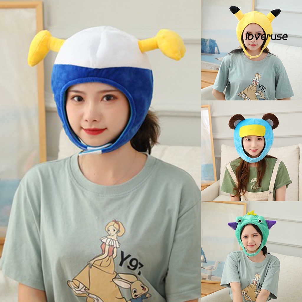 Mũ trùm đầu vải lông mềm mại hóa trang nhân vật hoạt hình đáng yêu xinh xắn
