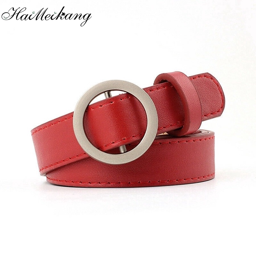 Thắt lưng da Haimeikang khóa tròn thời trang cho nữ