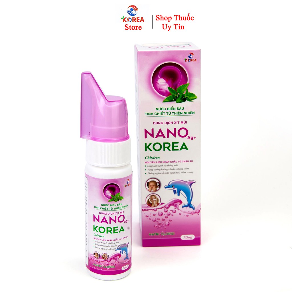 Nước muối sinh lý NANO KOREA dung dịch xịt mũi lọ 70ml