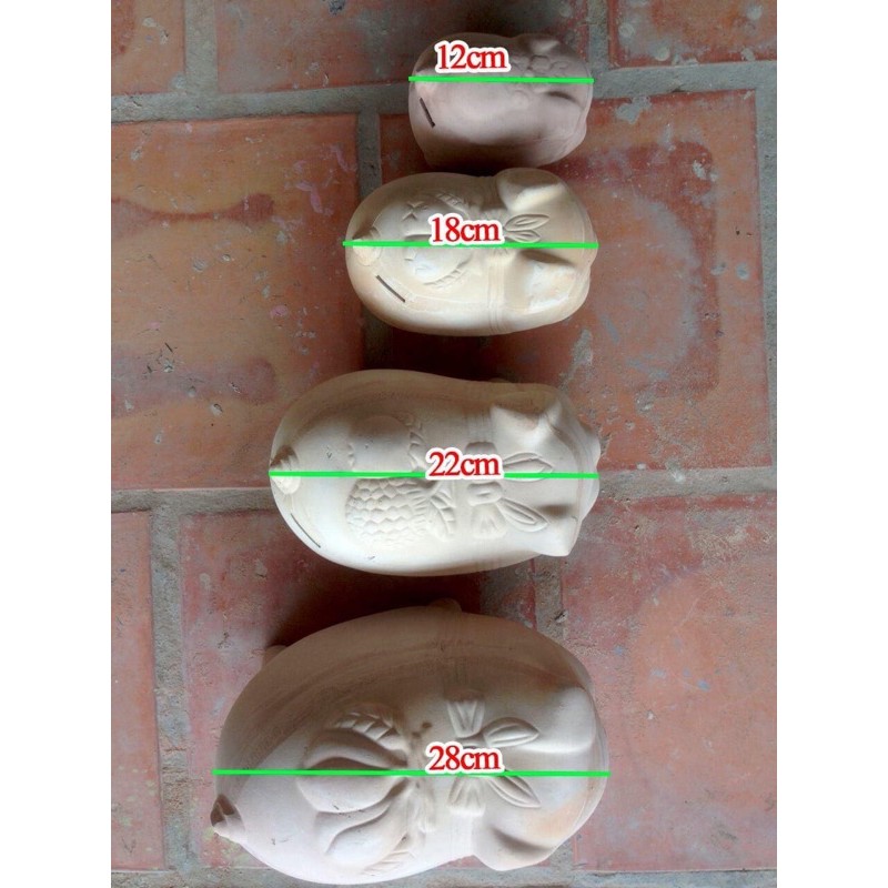 Heo đất chưa tô màu, heo đất nung chưa sơn màu