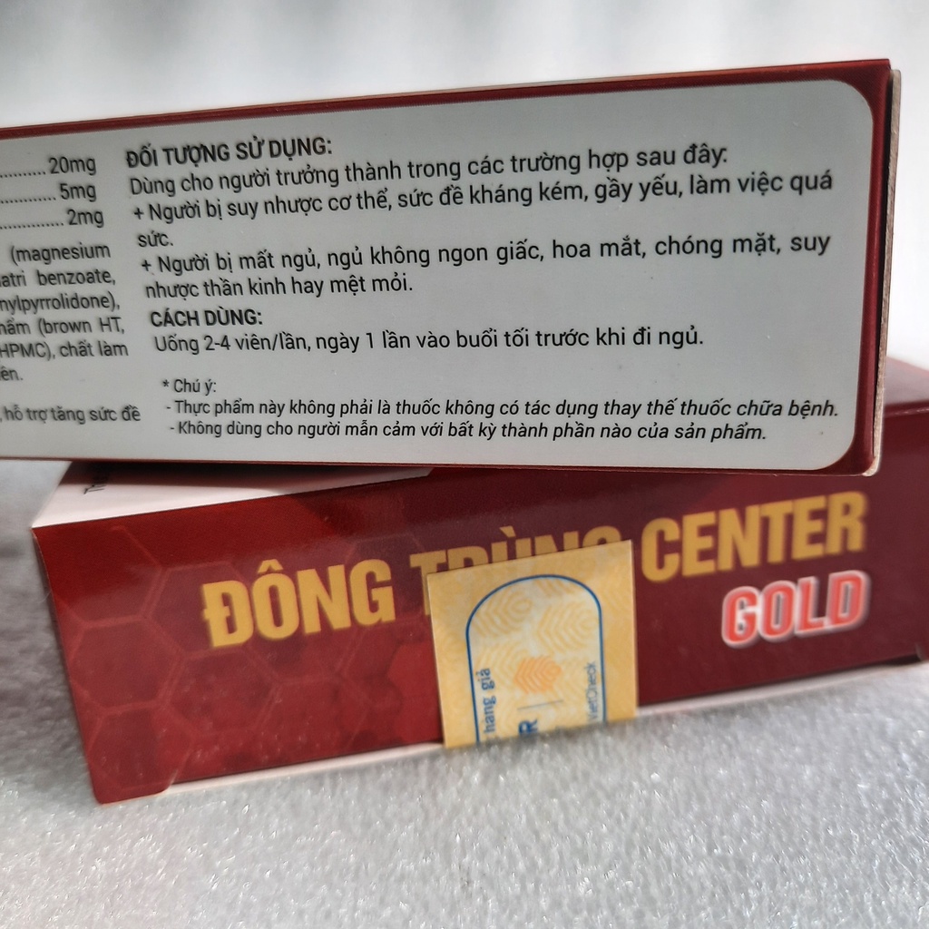 Đông trùng hạ thảo Center Gold, giúp ngủ sâu giấc, giảm chóng mặt, suy nhược cơ thể – hộp 30 viên)