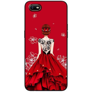 Ốp lưng OPPO A1K in hình Cô gái váy đỏ áo đen