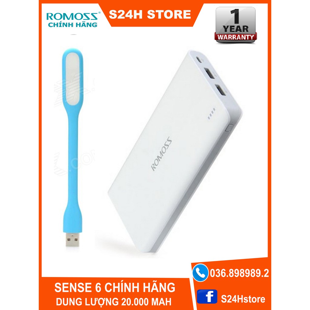 CHÍNH HÃNG Sạc dự phòng Romoss sense 6 20000MAH
