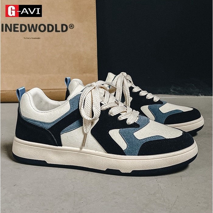 Giày sneaker nam chất vải cao cấp kết hợp da lộn phong cách trẻ trung năng động size 39-44 AVI - A18