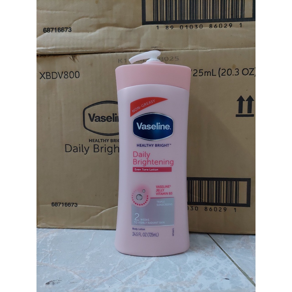 [MẤU MỚI] Sữa dưỡng thể vaseline màu hồng heathy white dưỡng ẩm làm sáng và mềm mịn da 725ml india