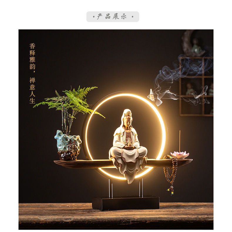 Mô hình đèn led tròn trưng bày thờ cúng decor seup siêu đẹp