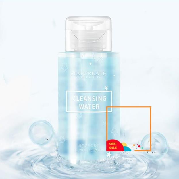 Nước tẩy trang Cleansing Water 300ml làm sạch sâu MayCreate nắp trắng