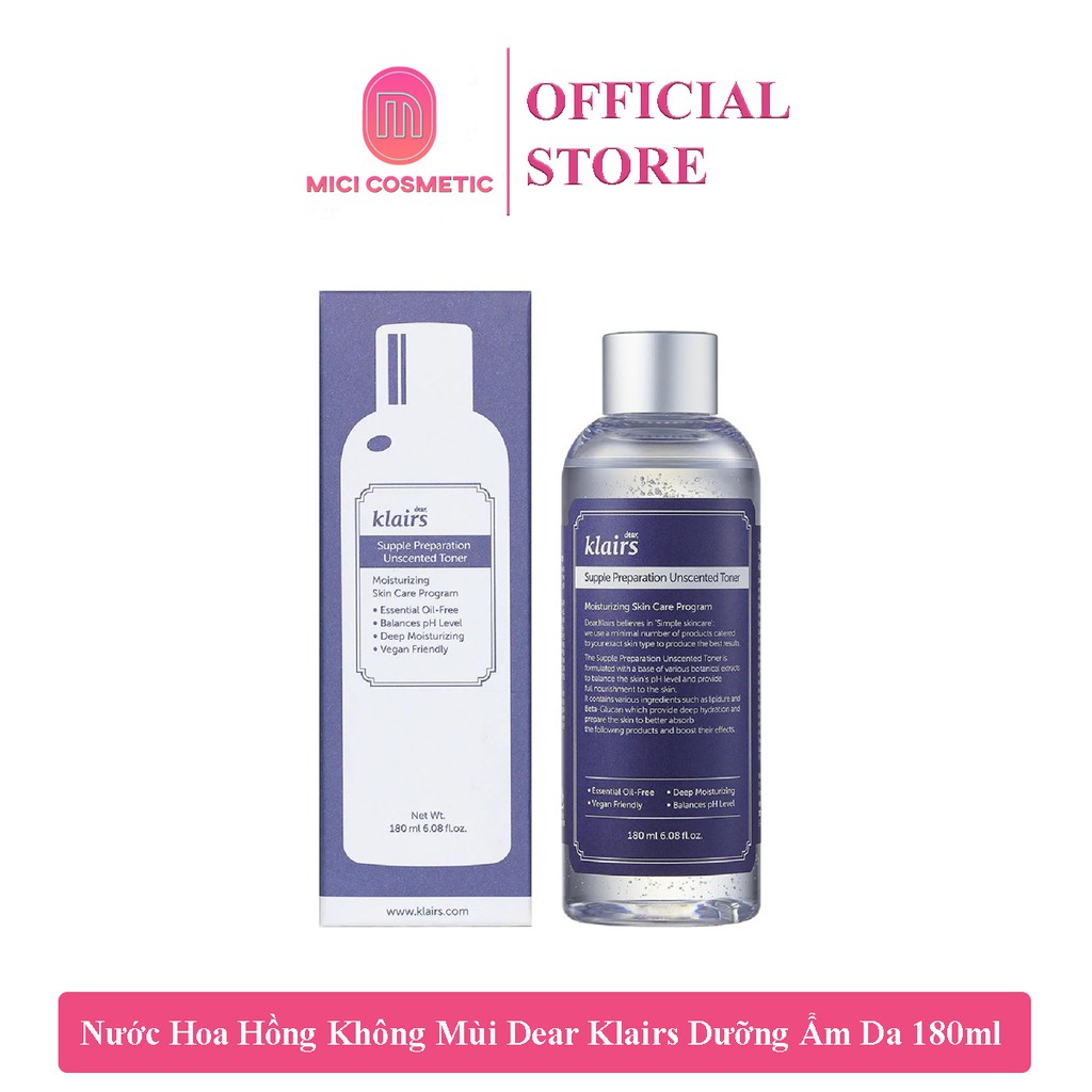 Nước Hoa Hồng Không Mùi Toner Dear Klairs Dưỡng Ẩm Da 180ml | BigBuy360 - bigbuy360.vn