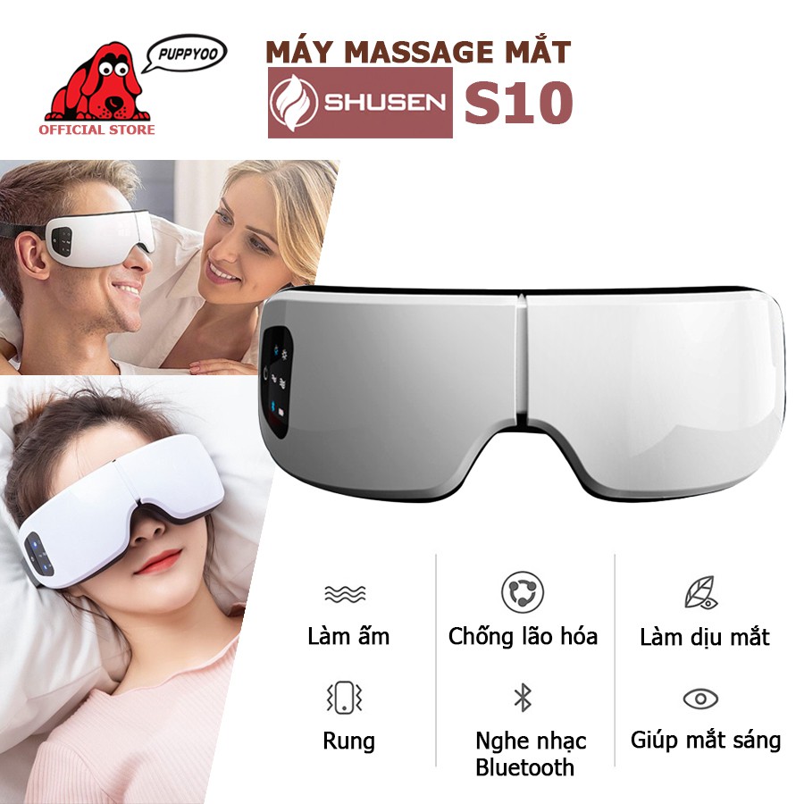 Máy massage mắt Shusen S10 mát xa nhiệt rung xóa tan mệt mỏi kết nối nhạc Bluetooth 4.1 lựa chọn hoàn hảo cho bạn