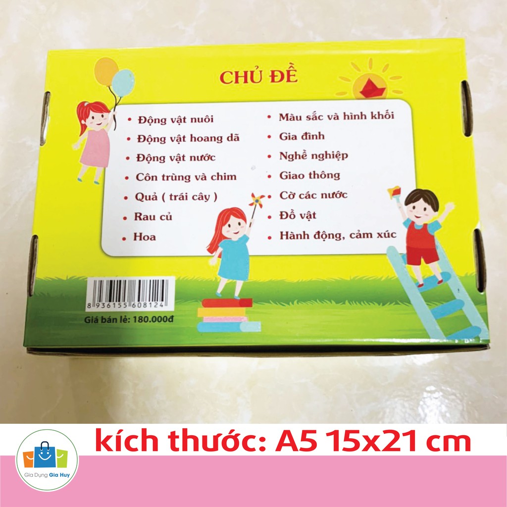 Bộ Thẻ Học Flashcard Thông Minh Song Ngữ, chuẩn phương pháp GLENN DOMAN Loại To 15 x 21 cm/ Đồ Chơi Giáo Dục Cho Bé