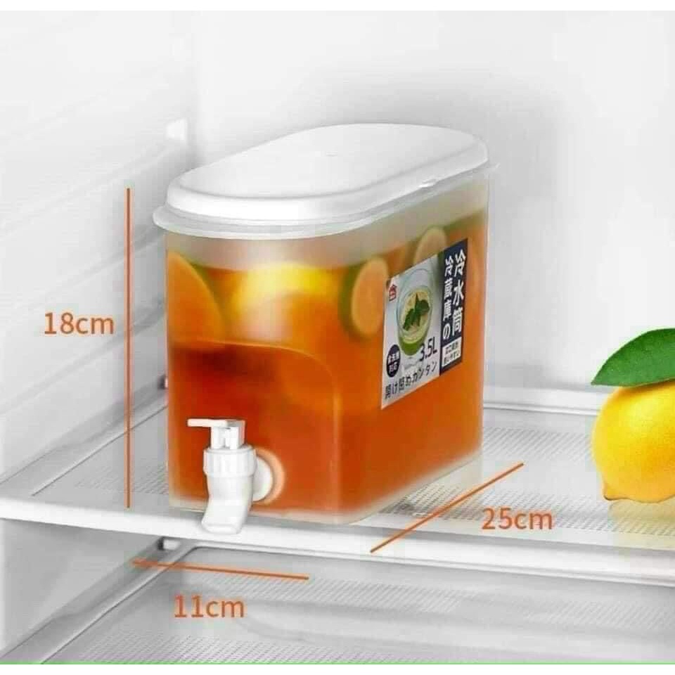 Bình nước 3.5L có vòi để tủ lạnh đựng nước trà nước hoa quả tiện lợi đa năng